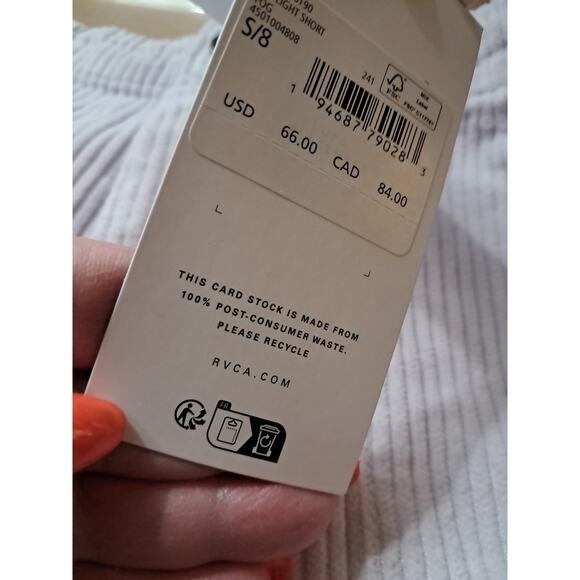 RVCA Women's Daylight Corduroy Shorts NWT Size Small With Pockets - Picture 5 of 6